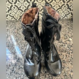 Black platform boots